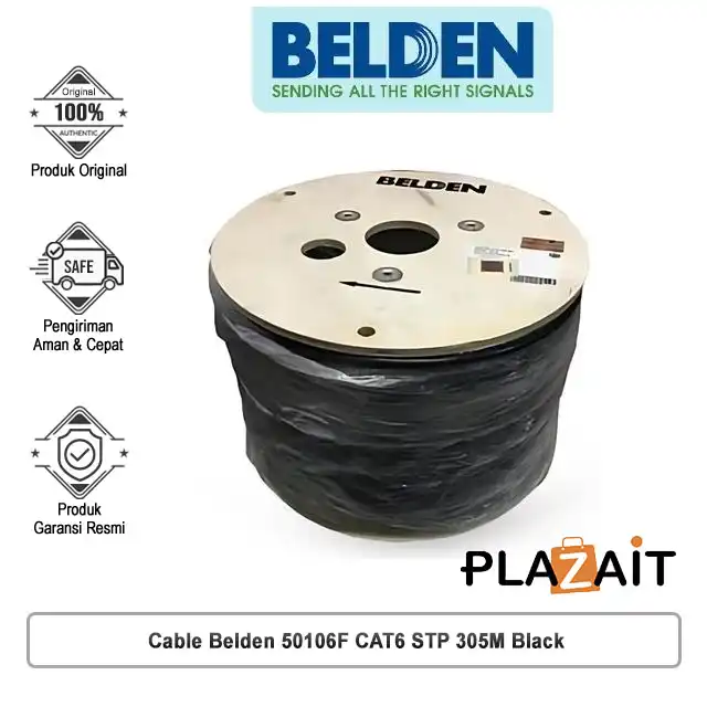 Belden Cable 50106F CAT6 STP 305M Black