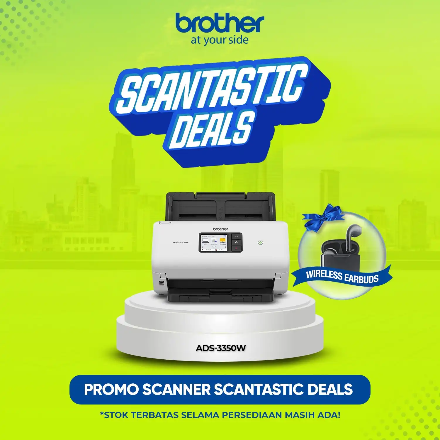 Brother Scanner ADS-3350W Desktop Document Scanner