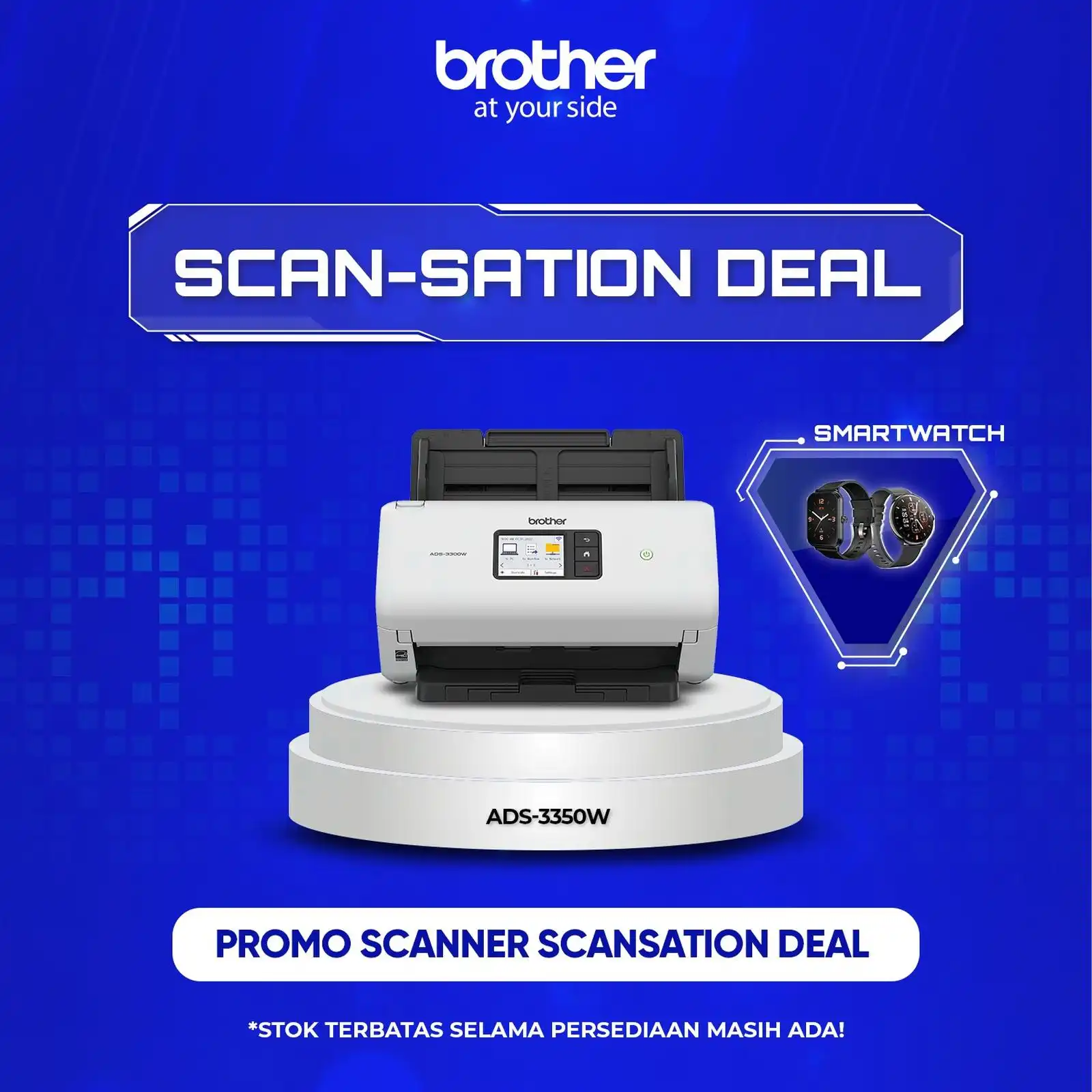 Brother Scanner ADS-3350W Desktop Document Scanner