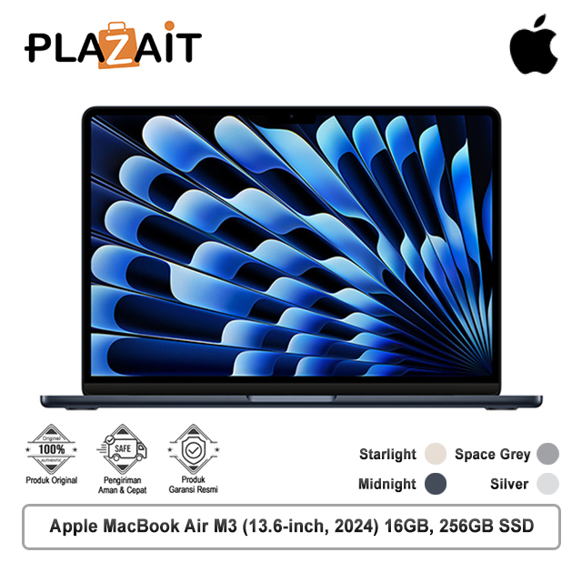 Apple MacBook Air M3 (13.6-inch, 2024) 8C CPU, 8C GPU - 16GB, 256GB SSD