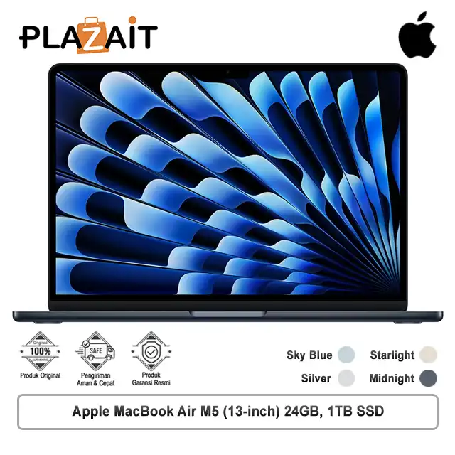 Apple MacBook Air M5 (13-inch) 10-core CPU and 10-core GPU – 24GB, 1TB SSD