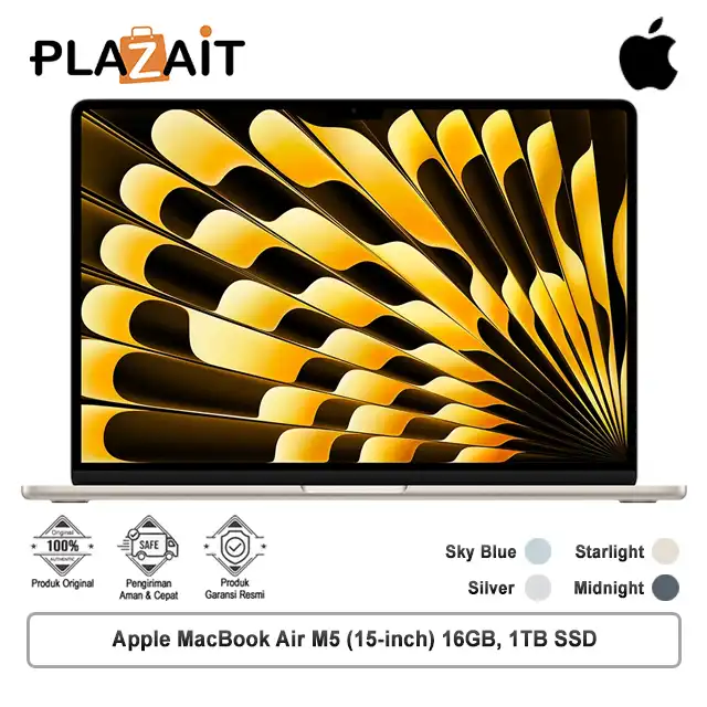 Apple MacBook Air M5 (15-inch) 10-core CPU and 10-core GPU – 16GB, 1TB SSD