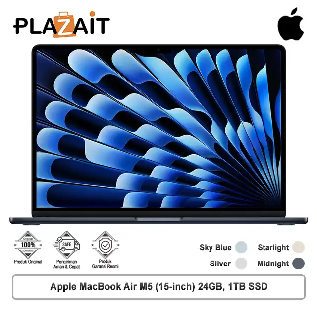 Apple MacBook Air M5 (15-inch) 10-core CPU and 10-core GPU – 24GB, 1TB SSD