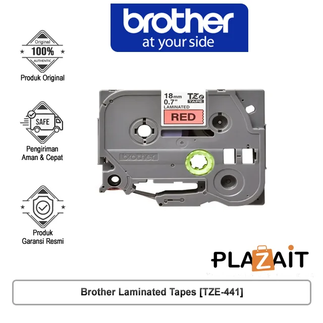Brother Laminated Tapes TZE-441 18mm Black on Red