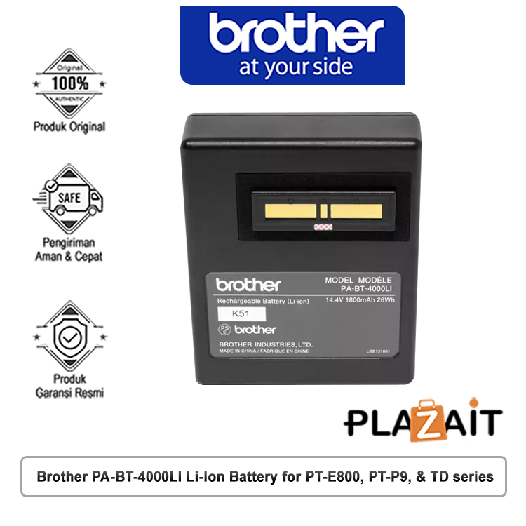 Brother PA-BT-4000LI Li-Ion Battery for PT-E800, PT-P9 & TD series