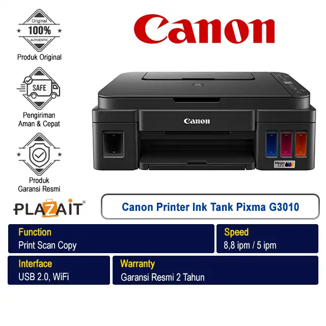 Canon Printer Ink Tank Pixma G3010 - Print Scan Copy WiFi
