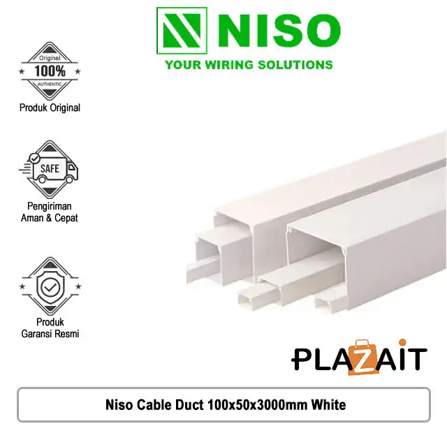 Niso Cable Duct 100 x 50 x 3000mm White