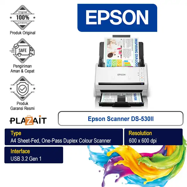 Epson Scanner DS-530 II WorkForce Duplex Sheet-fed Document A4