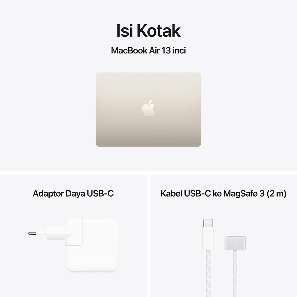Apple Apple MacBook Air M5 (13-inch) 10-core CPU and 10-core GPU – 16GB, 1TB SSD Harga Rp 31.250.000 Toko Medan