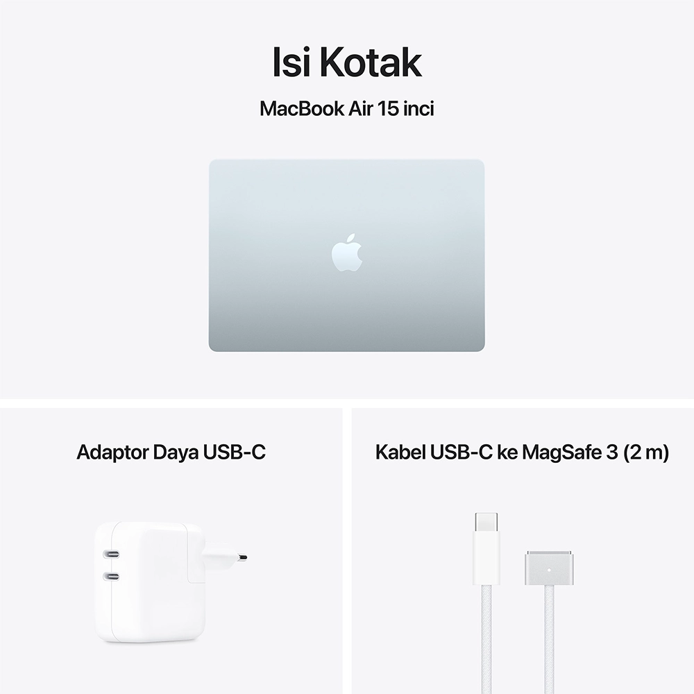Apple Apple MacBook Air M5 (15-inch) 10-core CPU and 10-core GPU – 16GB, 512GB SSD Harga Rp 28.750.000 Toko Medan