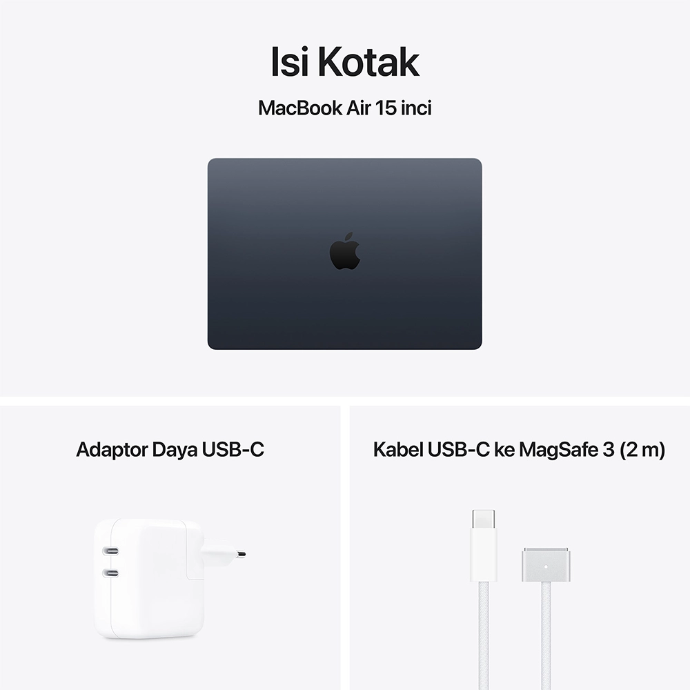 Apple Apple MacBook Air M5 (15-inch) 10-core CPU and 10-core GPU – 24GB, 1TB SSD Harga Rp 39.250.000 Toko Medan