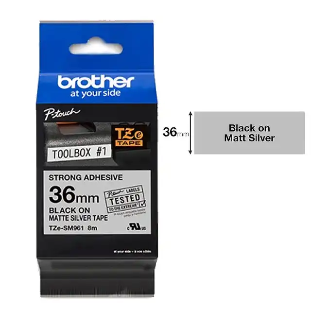 Brother Label Tape TZe-SM961 36mm Strong Adhesive Black On Silver - brother-label-tape-tze-sm961-36mm-black-on-silver-1759465418-719.webp