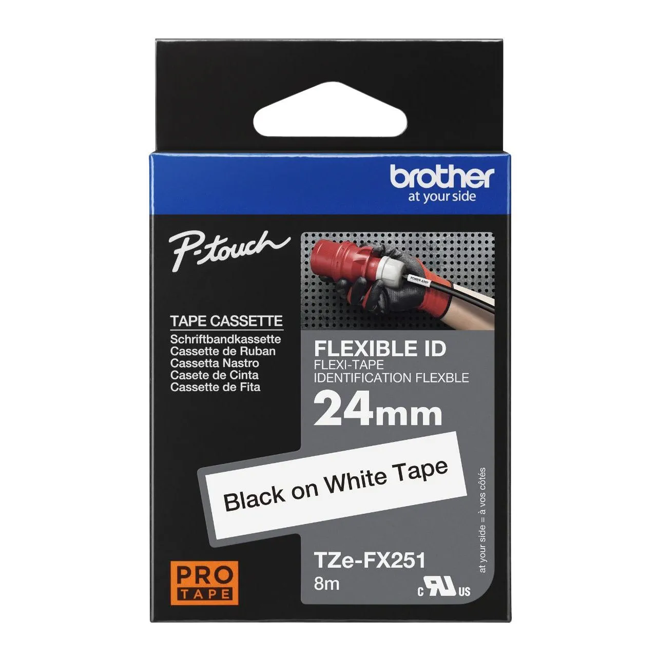 Brother Brother Label Tape TZE-FX251 24mm x 8m Black on White Flexible ID Harga Rp 385.000 Toko Medan