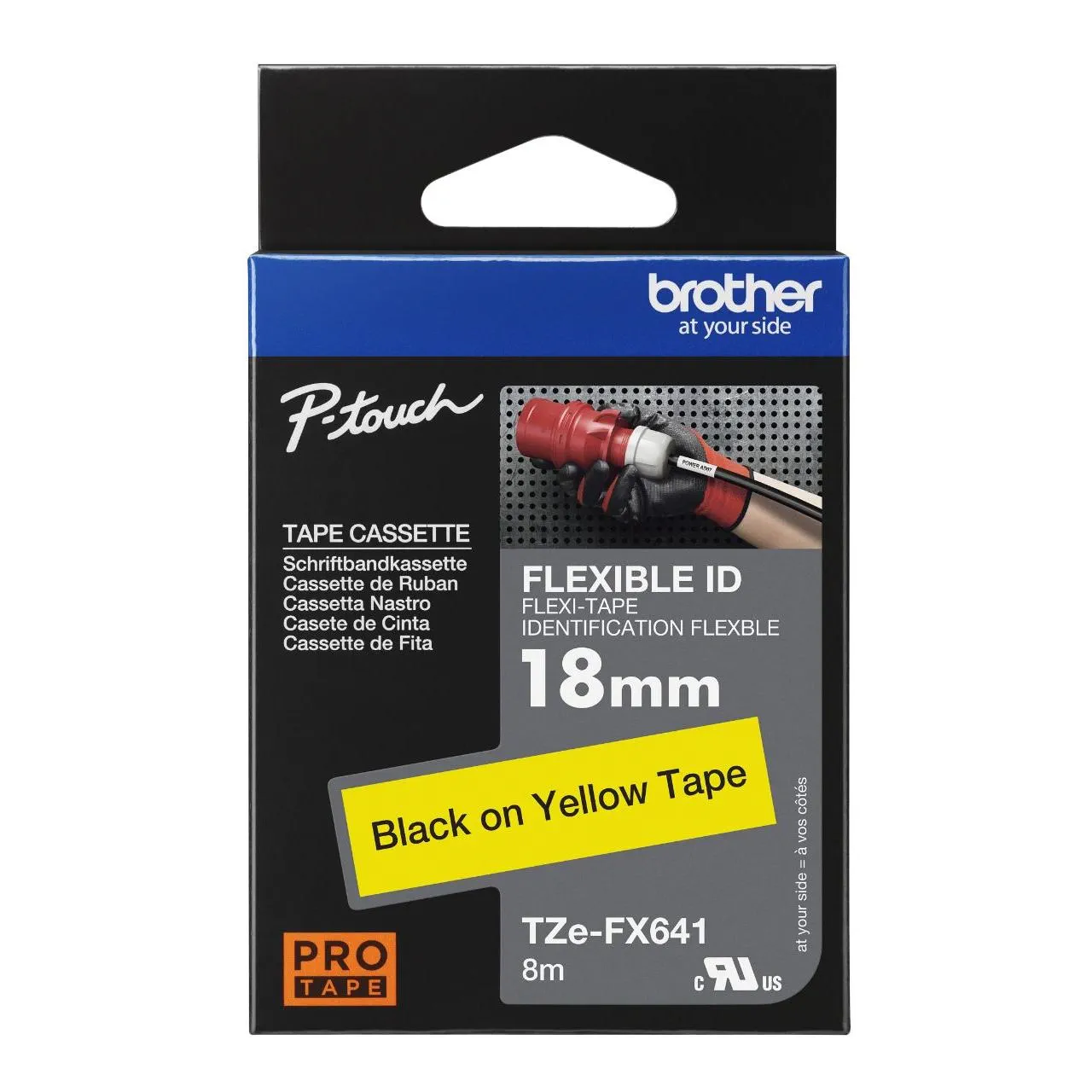 Brother Brother Label Tape TZE-FX641 18mm x 8m Black on Yellow Flexible ID Harga Rp 350.000 Toko Medan