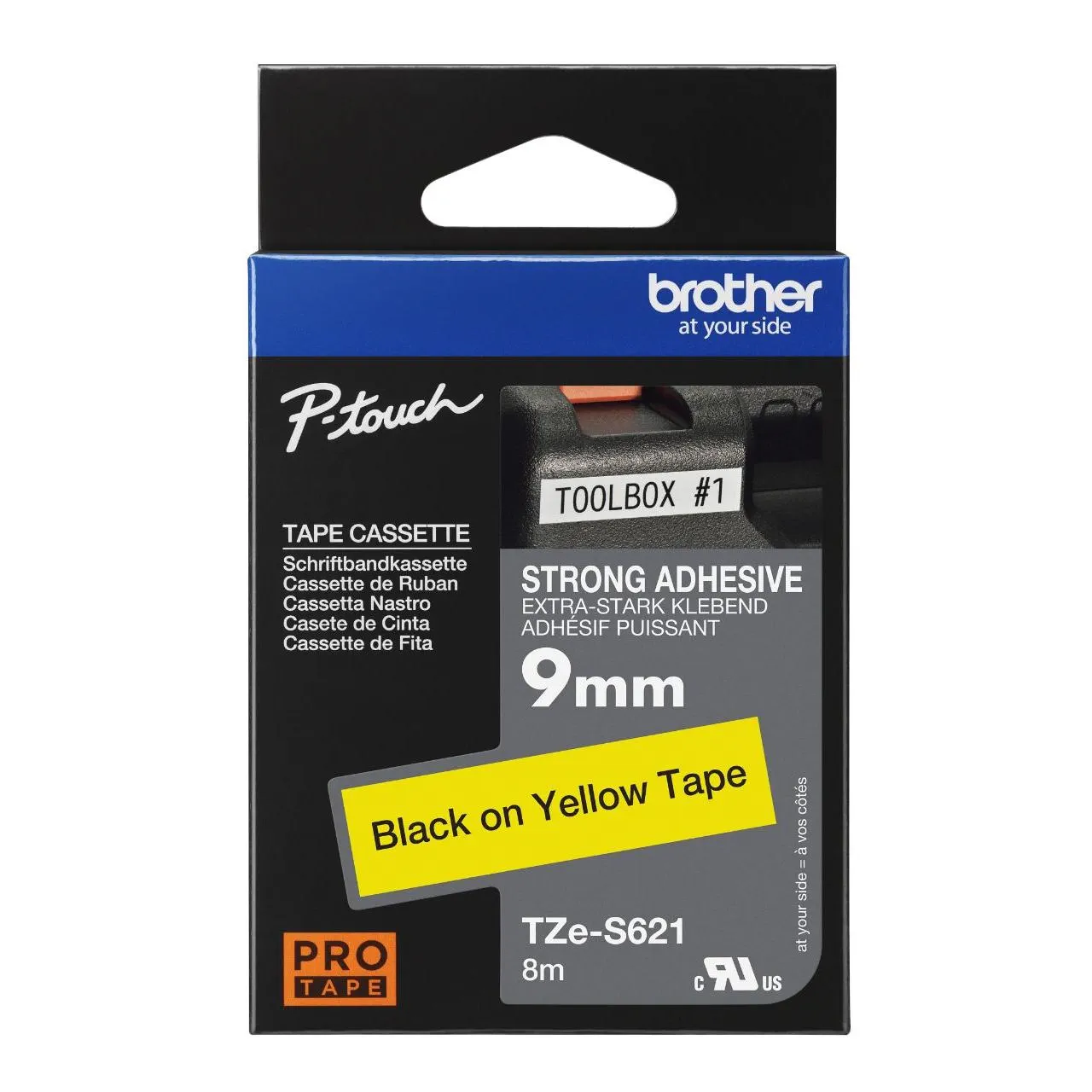 Brother Brother Label Tape TZE-S621 9mm x 8m Black on Yellow Strong Adhesive Harga Rp 290.000 Toko Medan