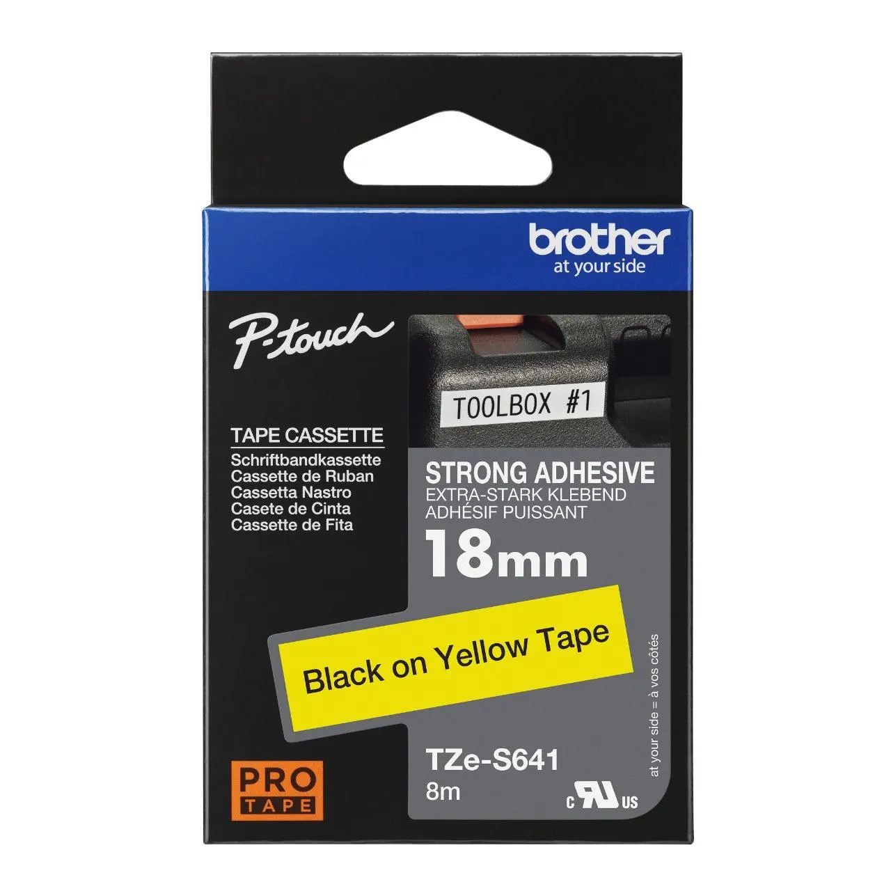 Brother Brother Label Tape TZE-S641 18mm x 8m Black on Yellow Strong Adhesive Harga Rp 380.000 Toko Medan