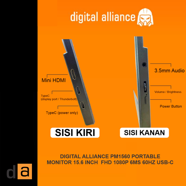 Digital Alliance Digital Alliance Monitor Portable 15.6 Inch FHD PM1560 Harga Rp 1.290.000 Toko Medan