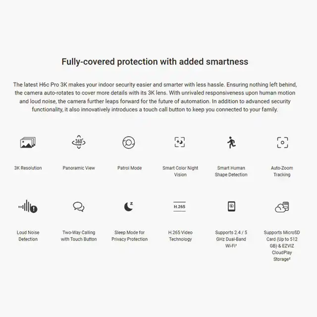 Ezviz Ezviz Camera H6C Pro 5MP Smart Home Camera Harga Rp 450.000 Toko Medan