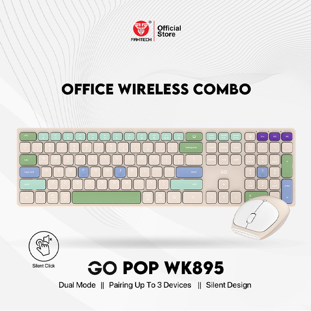 Fantech Fantech Keyboard Mouse GO POP WK895 Wireless 2 in 1 Portable Harga Rp 183.000 Toko Medan