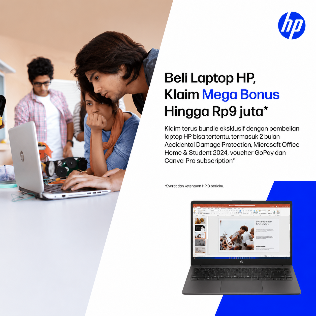 HP HP 14-em0321AU - BD0Y0PA /AMD Ryzen 3-7320U/8GB/512GB SSD/AMD Radeon Graphics/14" FHD/Win 11 Home+OH24+M365/Gold/2Y Gol...