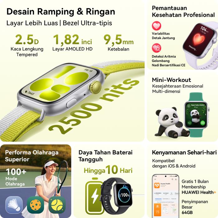 Huawei Huawei Watch Fit 5 - SmartBand Smartwatch Harga Rp 2.599.000 Toko Medan