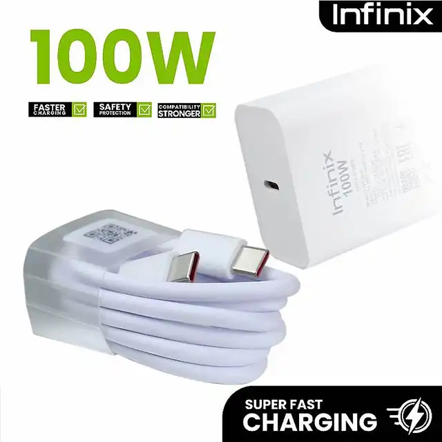 Infinix Infinix Charger Kit U100XEA - 100W Fast Charging Adaptor with Cable Harga Rp 37.000 Toko Medan