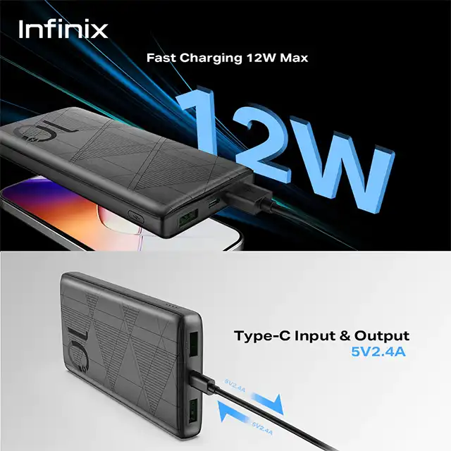 Infinix Infinix Power Bank XP10 | 10000mAh Two Way Super Fast Charging Type-C Harga Rp 149.000 Toko Medan
