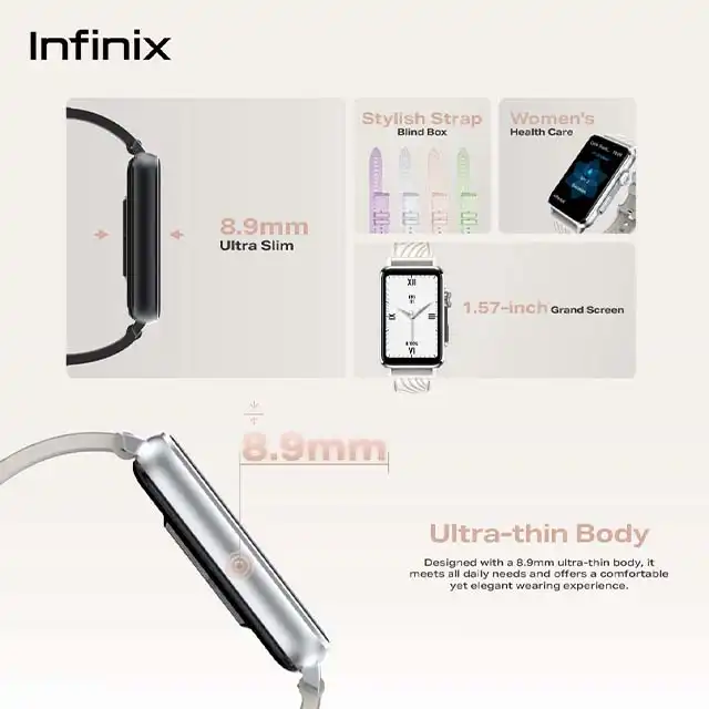 Infinix Infinix Smart Watch XBAND - XW4B - 1.57 Inch Full Touch HD - Battery 230 mAh - IP68 Harga Rp 369.000 Toko Medan