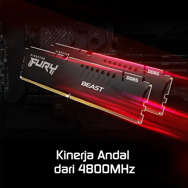 Kingston Memory DDR5 5200MHz Fury Beast CL40 for PC - 16GB - kingston-memory-ddr5-5200mhz-fury-beast-cl40-for-pc-1759114123-481.webp