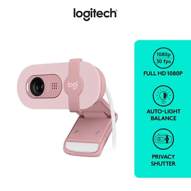 Logitech Brio 100 Webcam Full HD, Built in Mic, Auto-Light Balance, Privacy Shutter - logitech-brio-100-webcam-full-hd-built-in-mic-auto-light-balance-privacy-shutter-1759389509-240.webp