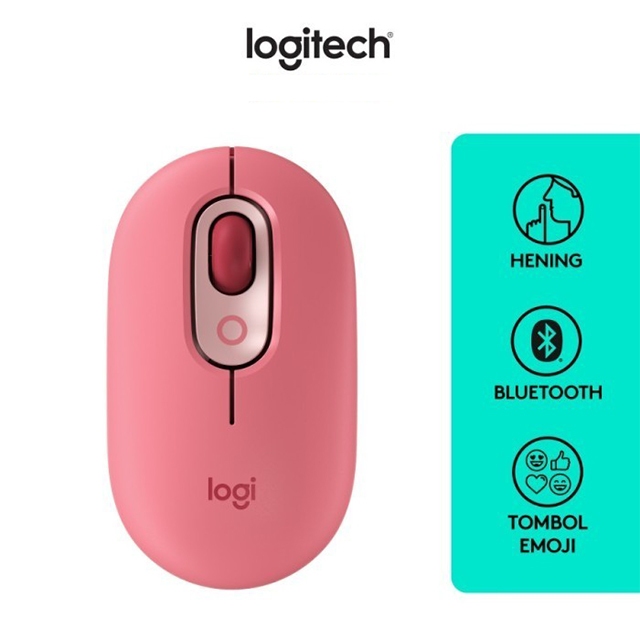 Logitech Logitech POP Mouse Wireless Bluetooth Silent Emoji Keys Blue Harga Rp 415.000 Toko Medan
