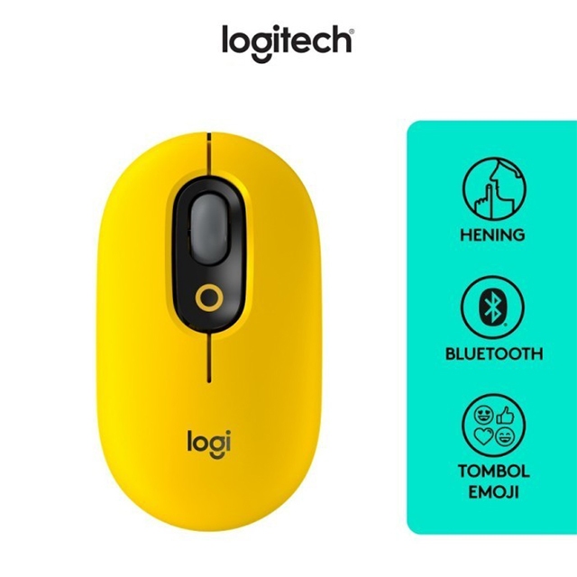 Logitech Logitech POP Mouse Wireless Bluetooth Silent Emoji Keys Blue Harga Rp 415.000 Toko Medan