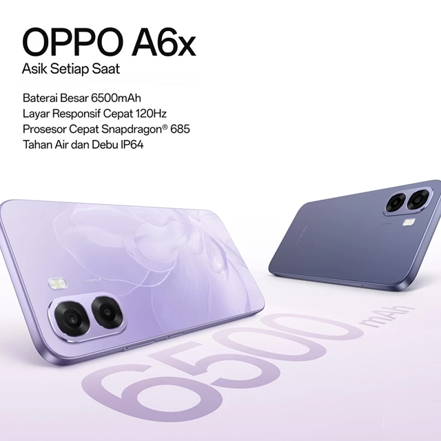 OPPO OPPO A6x 4/64GB | 4/128GB | 6/128GB | 6/256GB - Garansi Resmi Harga Rp 1.599.000 Toko Medan