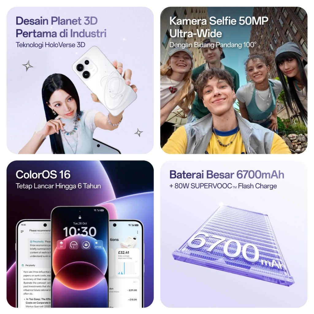 OPPO OPPO Reno16 5G 8/256GB | 12/256GB - Garansi Resmi Harga Rp 11.999.000 Toko Medan