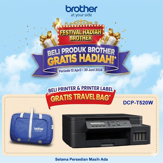 Brother Brother Printer Ink Tank DCP-T520W A4 WiFi - All In One (Print, Scan, Copy) Harga Rp 2.850.000 Toko Medan