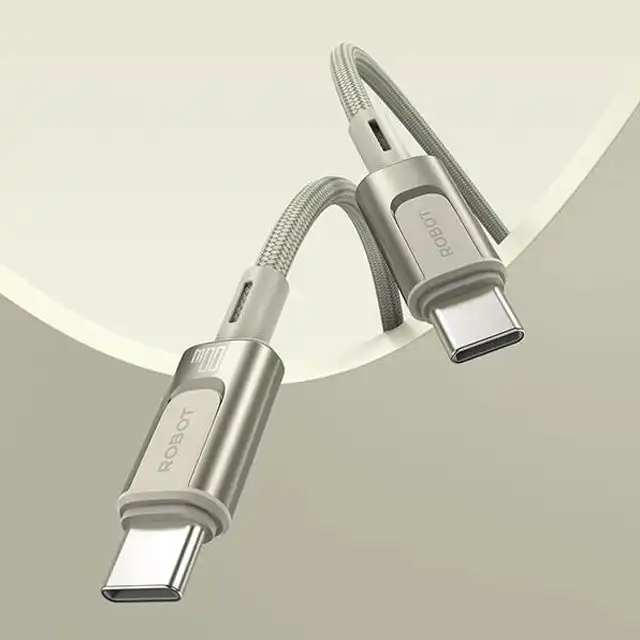 Robot Kabel Data RZPD100 Type C to C 100W Fast Charging Golden - robot-kabel-data-rzpd100-type-c-to-c-100w-fast-charging-1759740978-499.webp