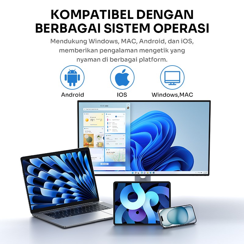 robot Robot Keyboard KB30 Wireless Bluetooth 2.4G/3.0/5.0 Multi-Device Blue Harga Rp 310.000 Toko Medan