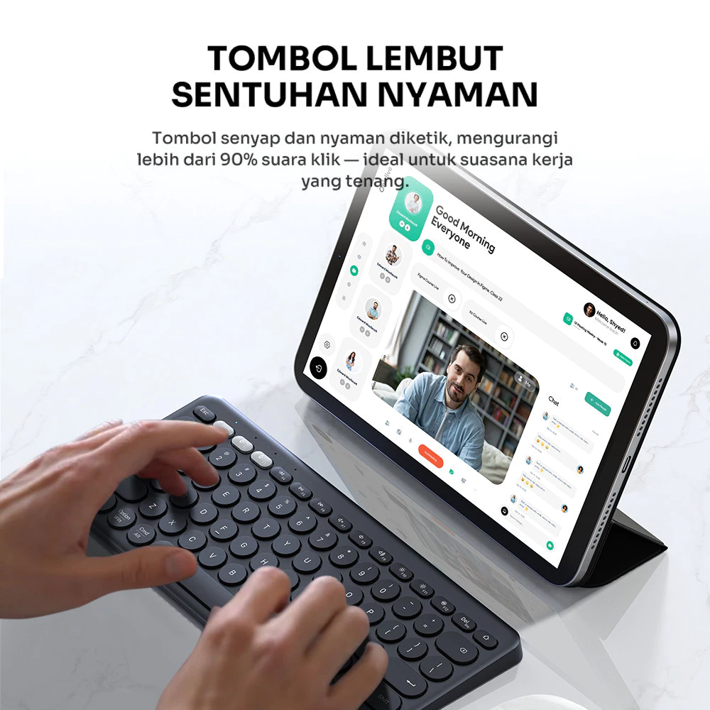 Robot Robot Keyboard KB40 Wireless Bluetooth Portable Easy Switch Multi-Device Blue Harga Rp 319.000 Toko Medan