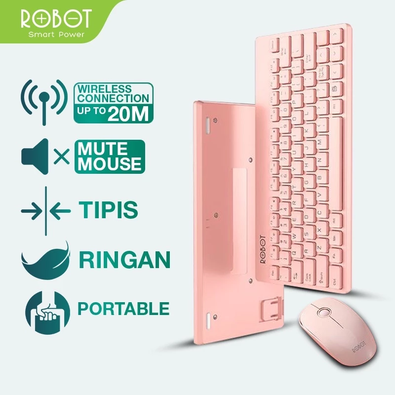 Robot Robot Keyboard & Mouse KM3000 Wireless Combo Portable Harga Rp 219.000 Toko Medan