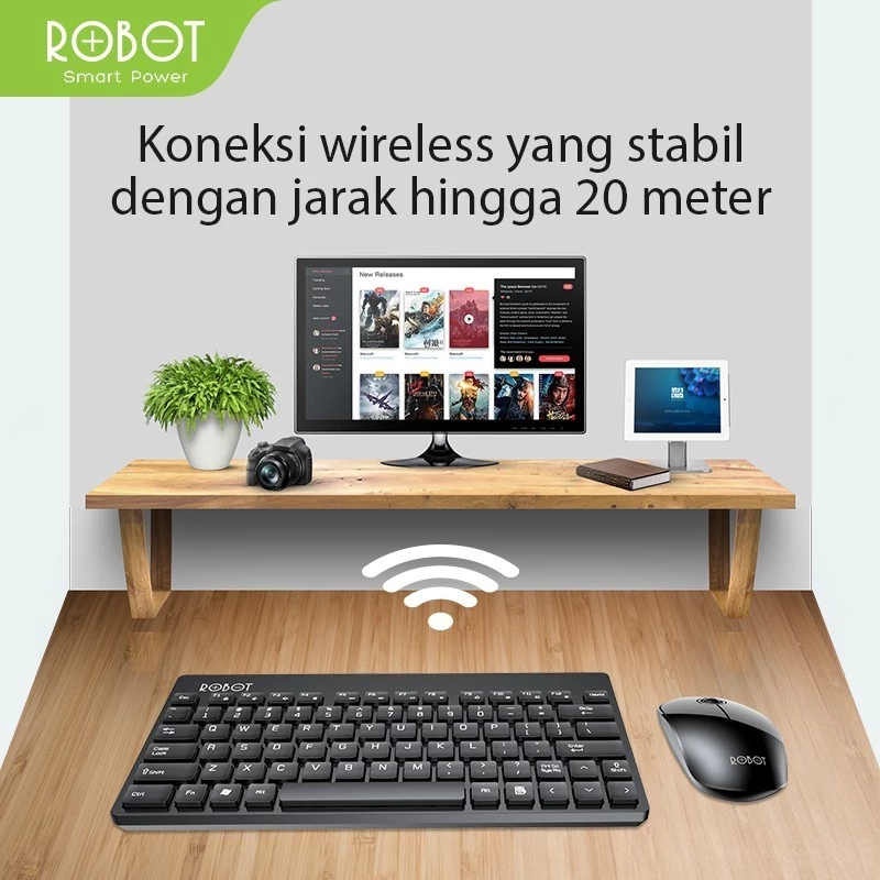 Robot Robot Keyboard & Mouse KM3000 Wireless Combo Portable Harga Rp 219.000 Toko Medan