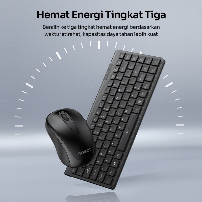 Robot Robot Keyboard & Mouse KM3500 Wireless Combo Silent Black Black Harga Rp 155.000 Toko Medan