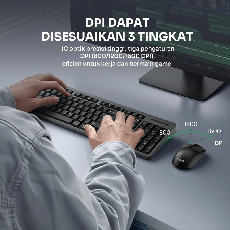 Robot Robot Keyboard & Mouse KM3800 Wireless Combo Silent Click Harga Rp 210.000 Toko Medan