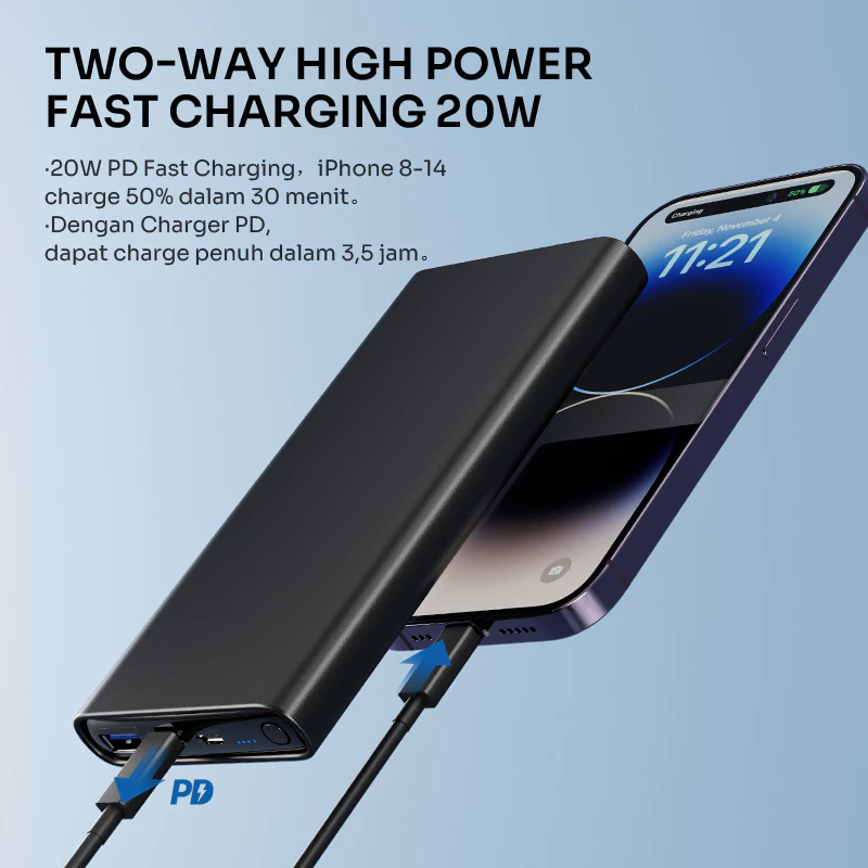 Robot Robot Powerbank RT11 10000mAh Dual Port 20W Fast Charging Harga Rp 199.000 Toko Medan
