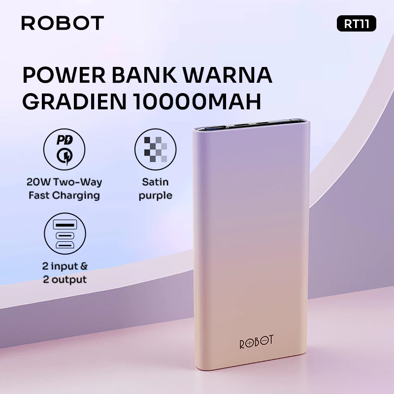 Robot Robot Powerbank RT11 10000mAh Dual Port 20W Fast Charging Harga Rp 199.000 Toko Medan