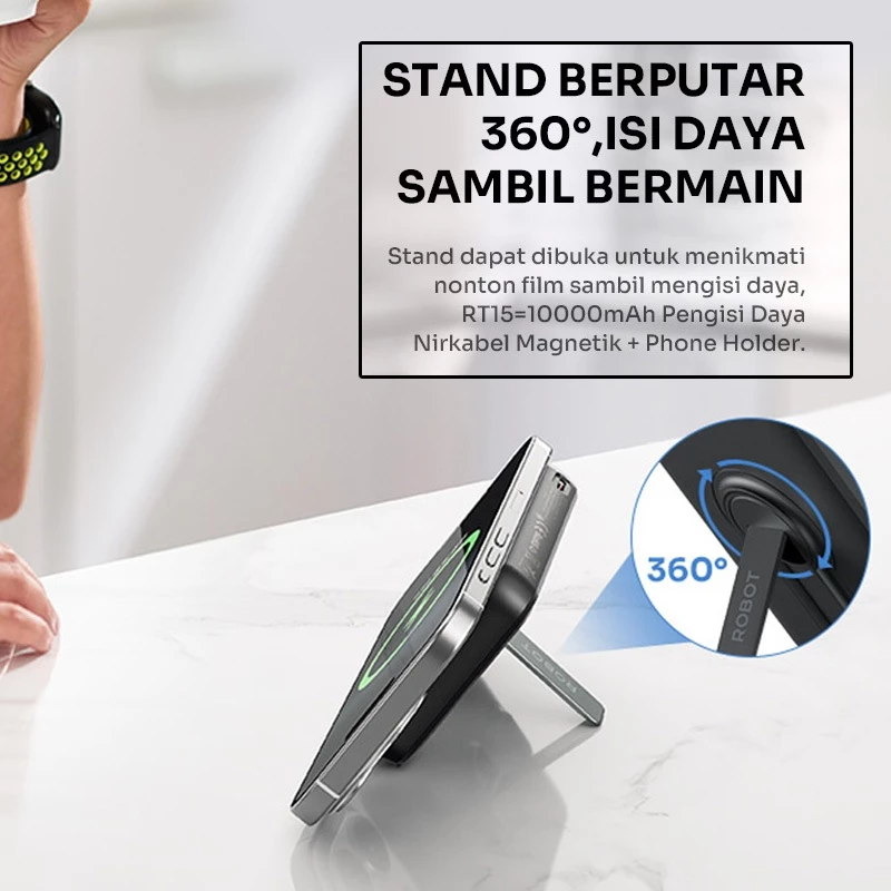 Robot Robot Powerbank RT15 Magnetic Magsafe 20W Fast Charging 10000mAh Harga Rp 315.000 Toko Medan