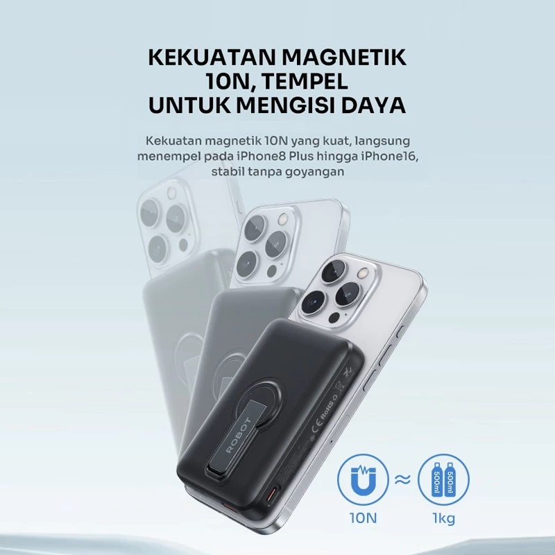 Robot Robot Powerbank RT15 Magnetic Magsafe 20W Fast Charging 10000mAh Harga Rp 315.000 Toko Medan