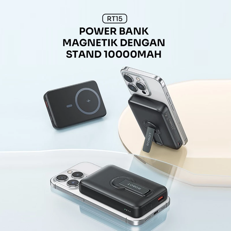 Robot Robot Powerbank RT15 Magnetic Magsafe 20W Fast Charging 10000mAh Harga Rp 315.000 Toko Medan