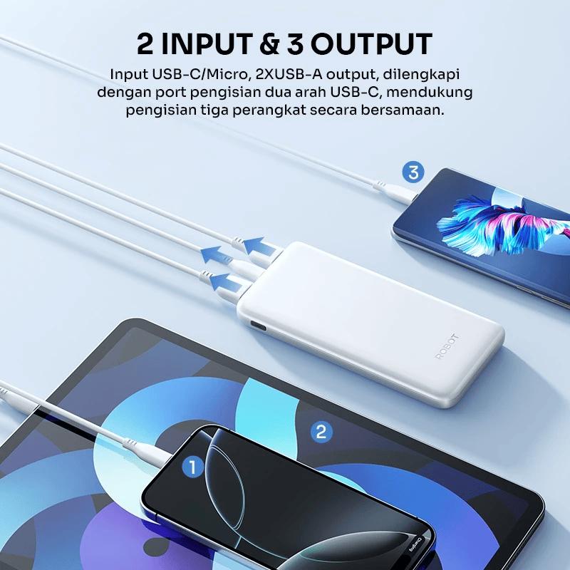 Robot Robot Powerbank RT180S 10000mAh Dual Input Output 12W Type-C Harga Rp 125.000 Toko Medan