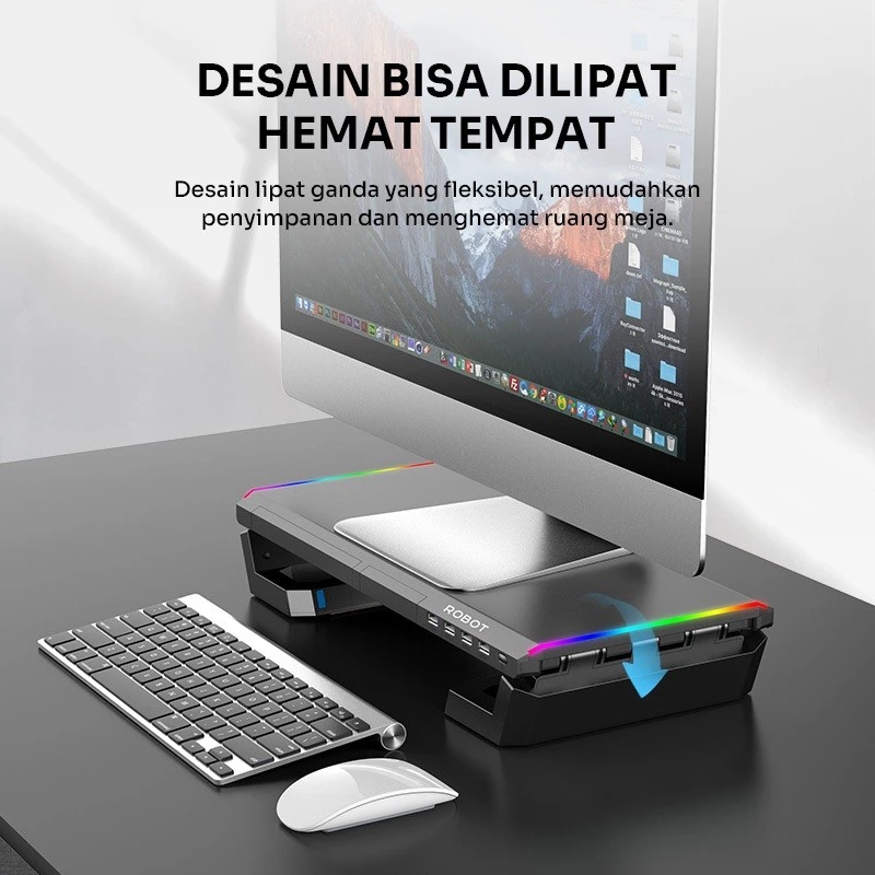 Robot Robot RT-LMH01 Monitor Stand Komputer Multifungsi 4 Port USB RGB Harga Rp 329.000 Toko Medan