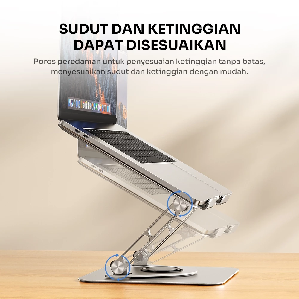 Robot Robot RT-LS06S Laptop Holder Kuat Rotateable 360˚ Aluminium Alloy Stand Silver Silver Harga Rp 279.000 Toko Medan